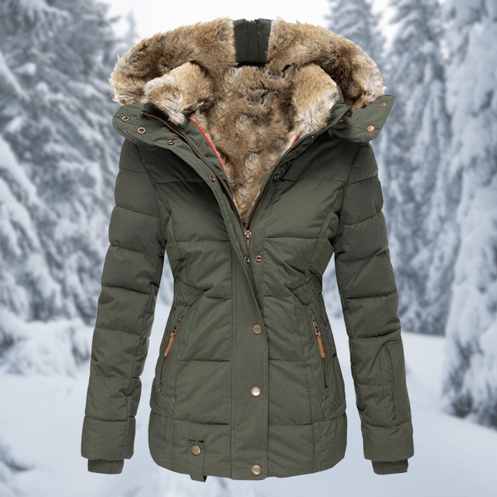 Sienna | Women's Quilted Hooded Ladies Puffer Jacket Faux Fur Trim Coat