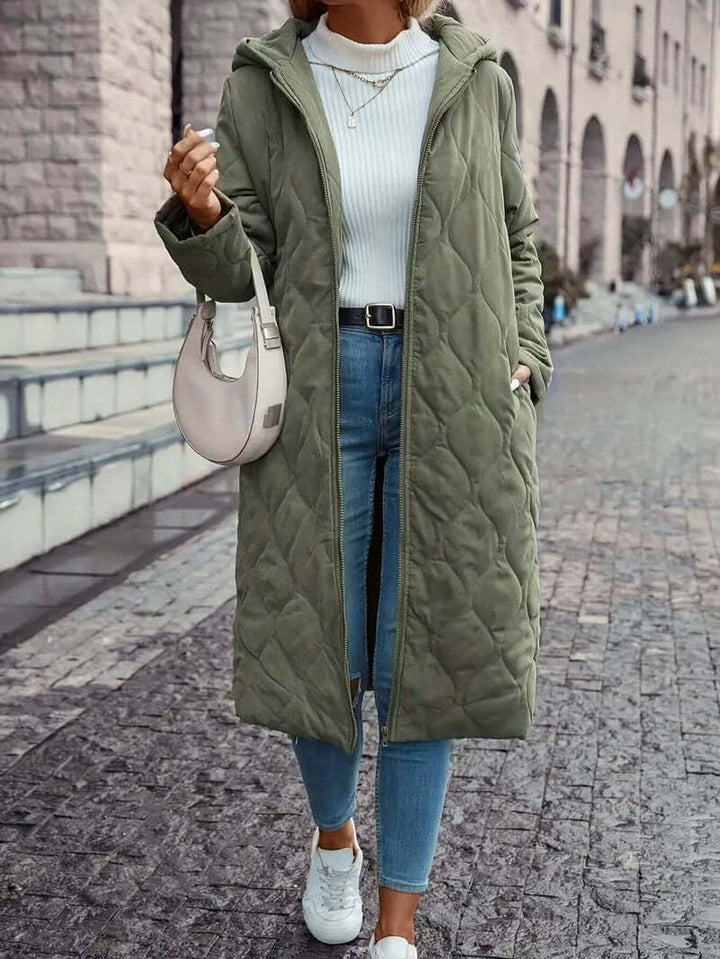 Phoebe | Women's Quilted Hooded Longline Ladies Puffer Jacket Coat
