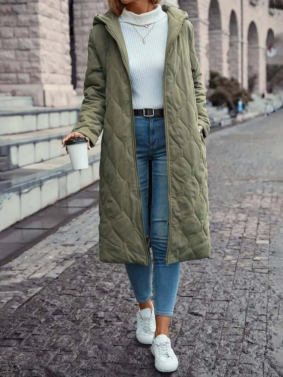 Phoebe | Women's Quilted Hooded Longline Ladies Puffer Jacket Coat