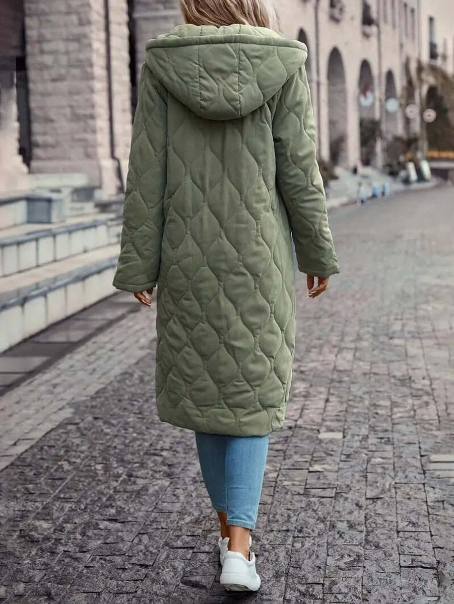 Phoebe | Women's Quilted Hooded Longline Ladies Puffer Jacket Coat