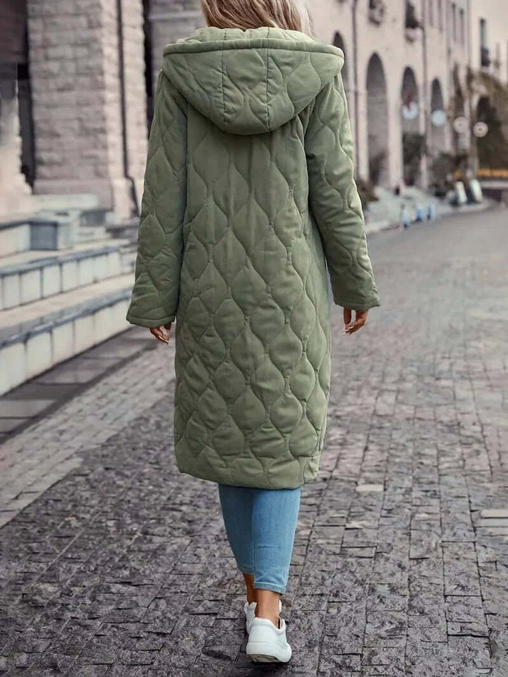 Phoebe | Women's Quilted Hooded Longline Ladies Puffer Jacket Coat