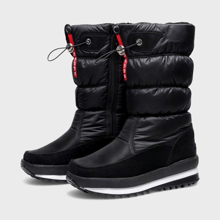 Ivy | Women's Quilted Knee-High Snow Boots Non-Slip Lace-Up Winter
