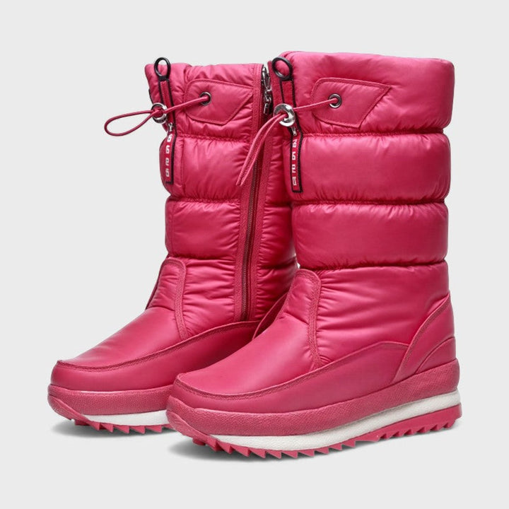 Ivy | Women's Quilted Knee-High Snow Boots Non-Slip Lace-Up Winter
