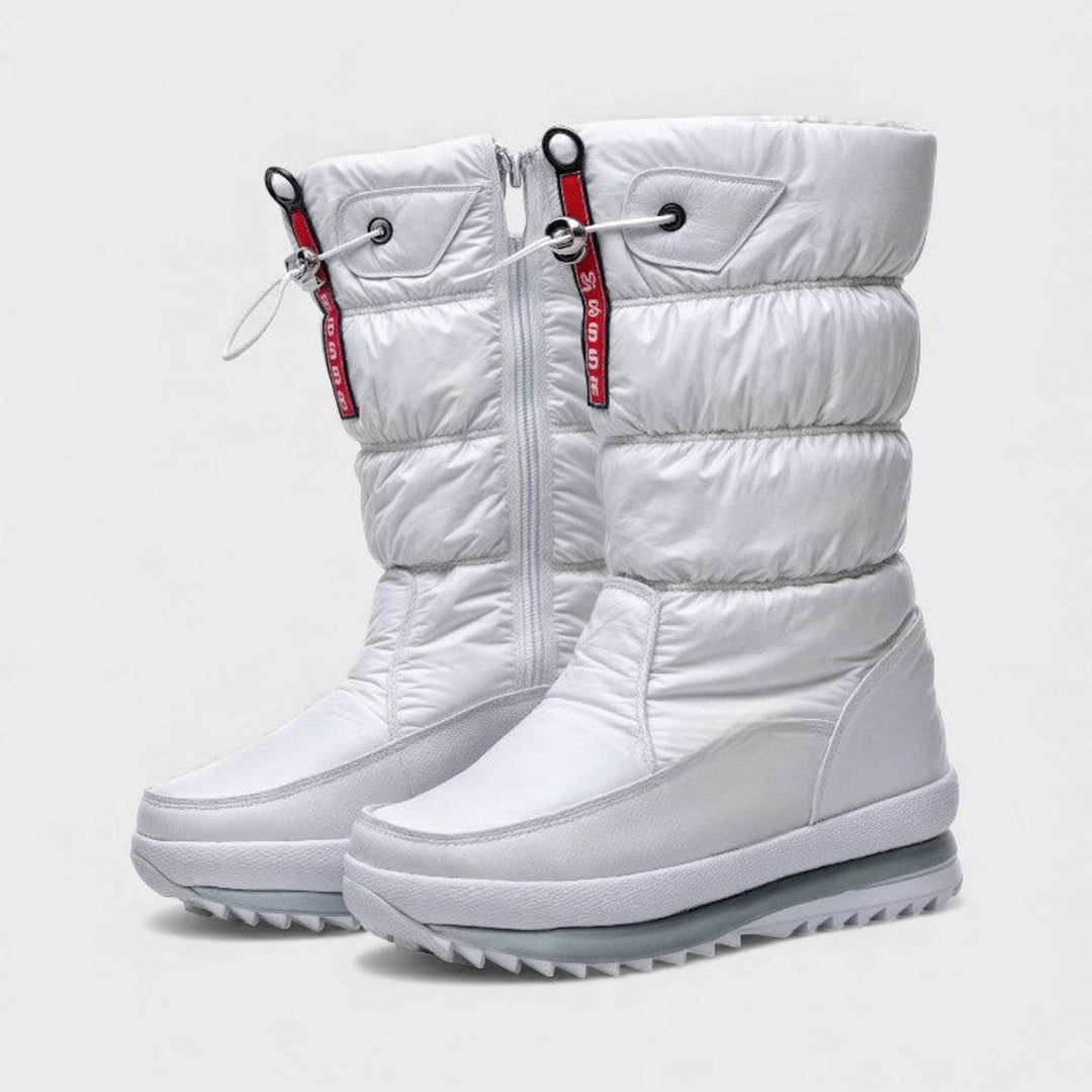 Ivy | Women's Quilted Knee-High Snow Boots Non-Slip Lace-Up Winter