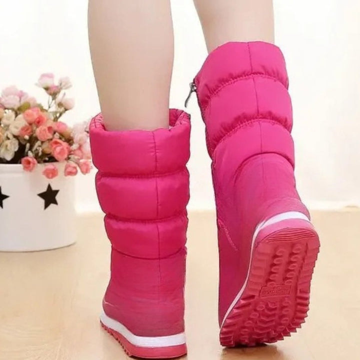 Ivy | Women's Quilted Knee-High Snow Boots Non-Slip Lace-Up Winter