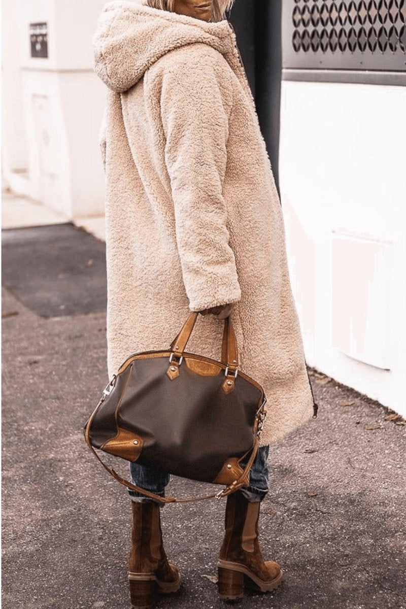 Emily | Women's Reversible Teddy Fleece Hooded Winter Coat