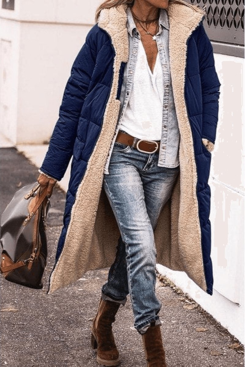 Emily | Women's Reversible Teddy Fleece Hooded Winter Coat