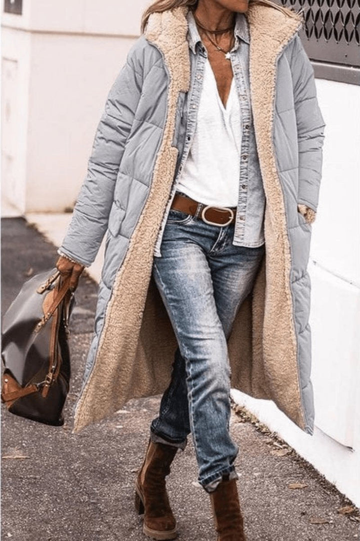 Emily | Women's Reversible Teddy Fleece Hooded Winter Coat