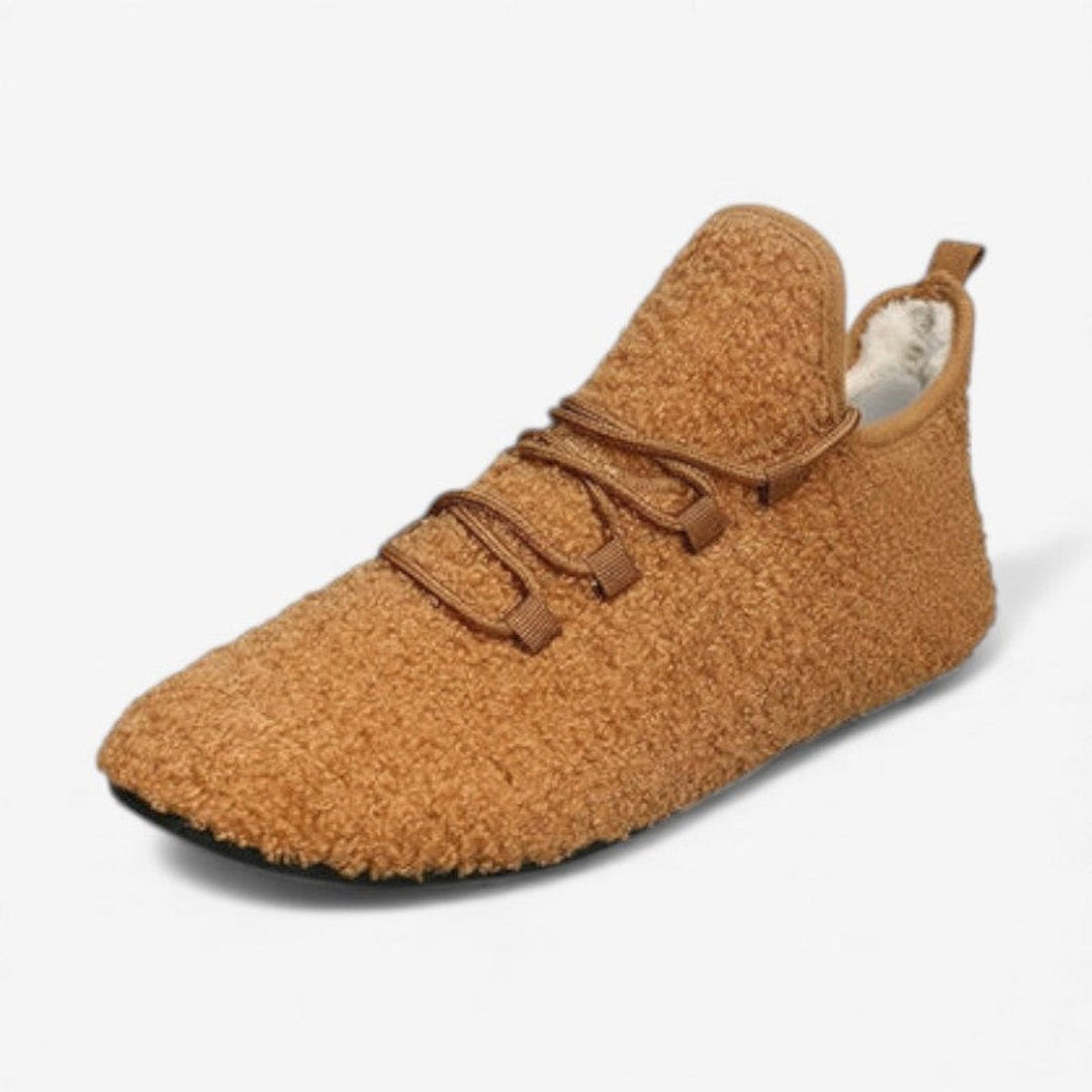 Grace | Women's Round Toe Lace-Up Plush Trainers Non-Slip Flat Shoes