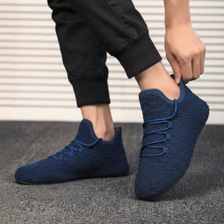 Grace | Women's Round Toe Lace-Up Plush Trainers Non-Slip Flat Shoes