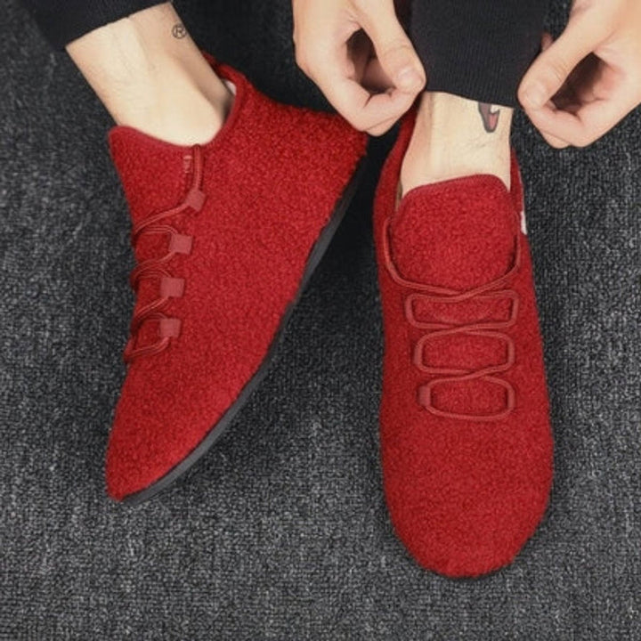 Grace | Women's Round Toe Lace-Up Plush Trainers Non-Slip Flat Shoes