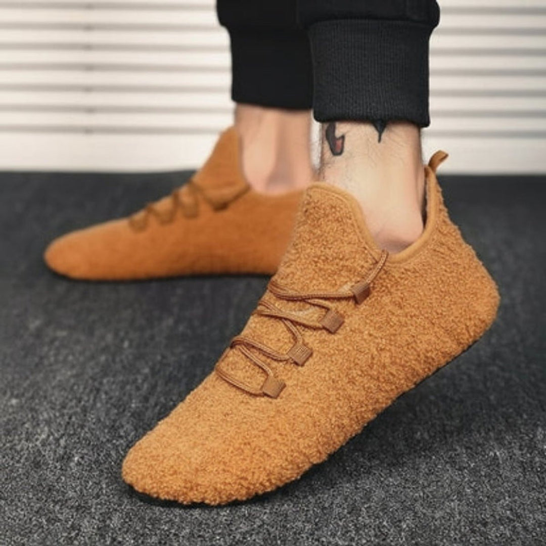Grace | Women's Round Toe Lace-Up Plush Trainers Non-Slip Flat Shoes