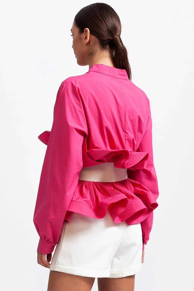 Ava | Women's Ruffle Long-Sleeve Blouse Voluminous Puff Sleeve Top