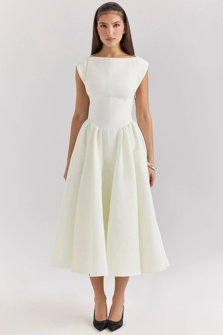 Sophie | Women's Sculpted Fit-and-Flare Christmas Party Midi Dress