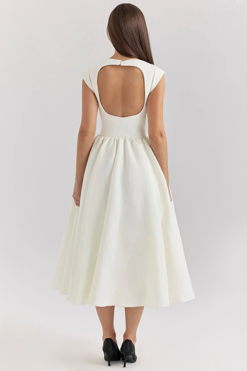 Sophie | Women's Sculpted Fit-and-Flare Christmas Party Midi Dress