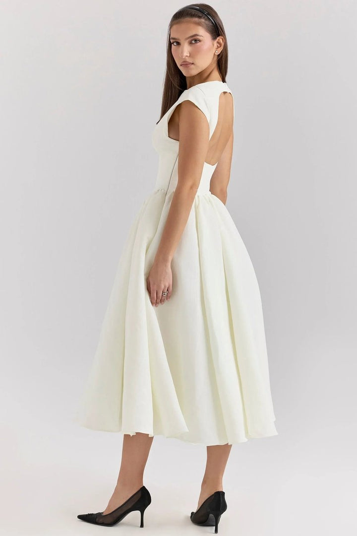Sophie | Women's Sculpted Fit-and-Flare Christmas Party Midi Dress