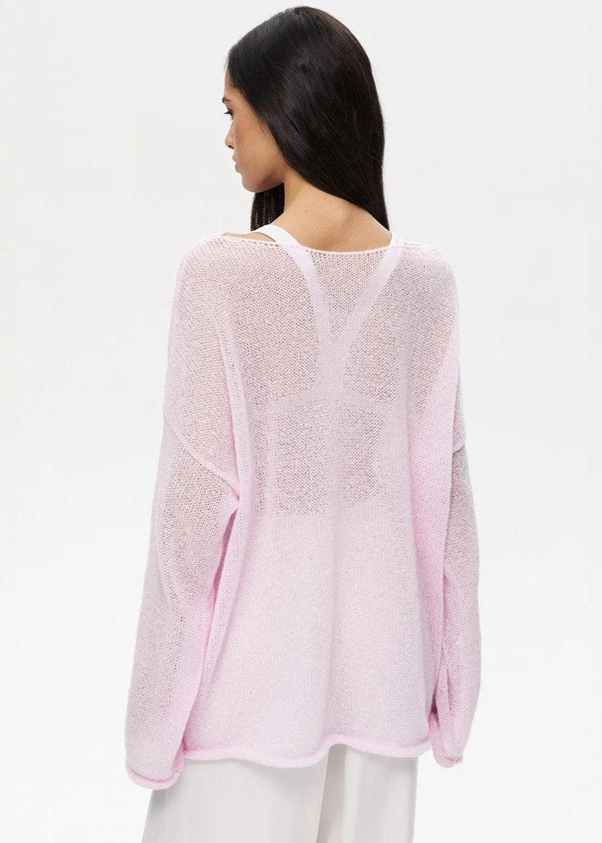 Aria | Women's Sheer Knit Jumper Oversized Batwing Sleeve Lightweight