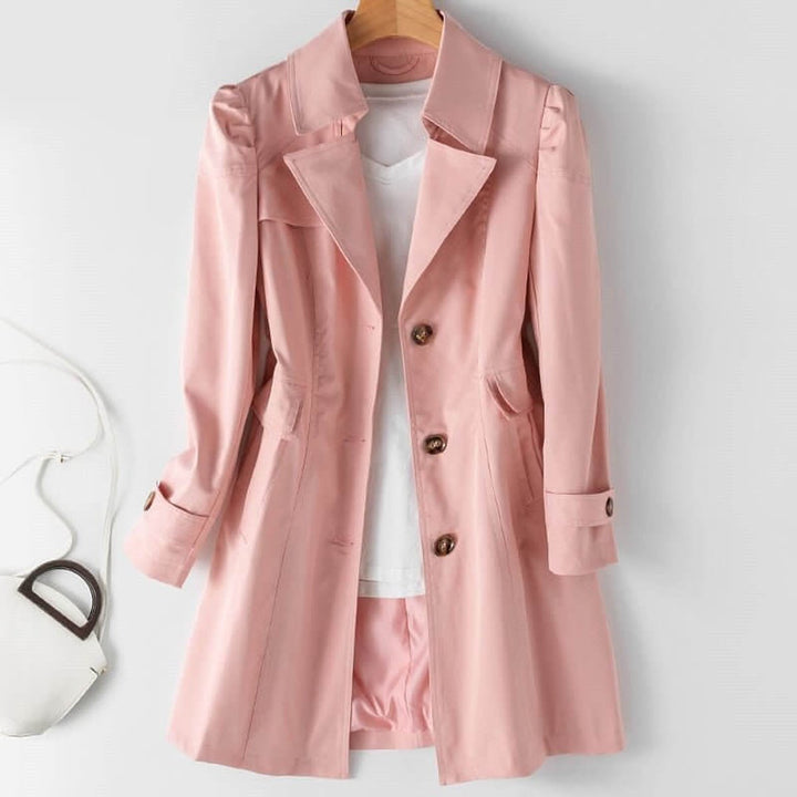 Ava | Women's Single-Breasted Trench Coat Notched Lapel Classic Fit