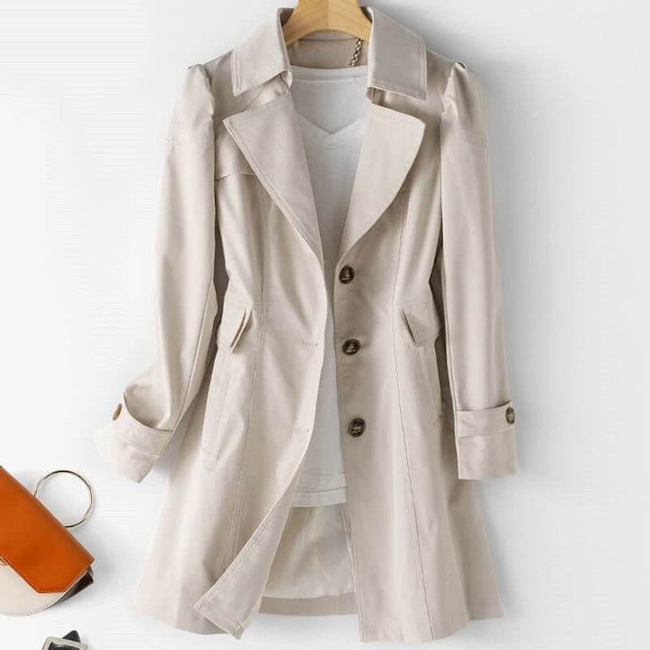 Ava | Women's Single-Breasted Trench Coat Notched Lapel Classic Fit