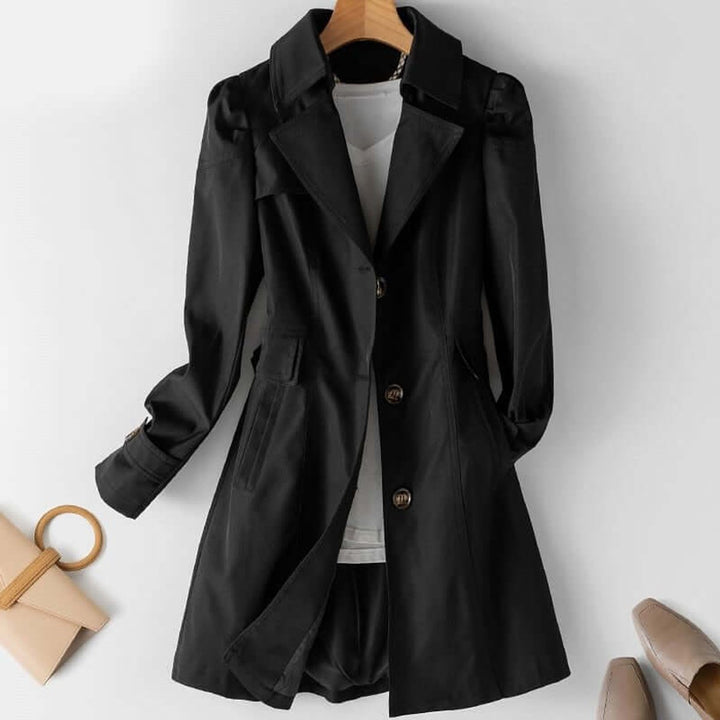 Ava | Women's Single-Breasted Trench Coat Notched Lapel Classic Fit