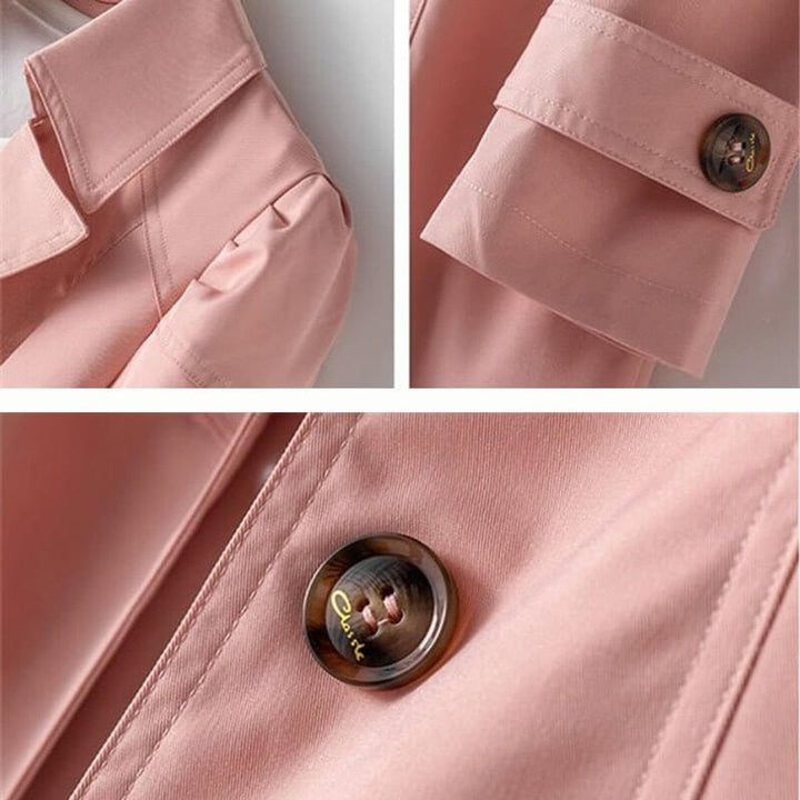 Ava | Women's Single-Breasted Trench Coat Notched Lapel Classic Fit