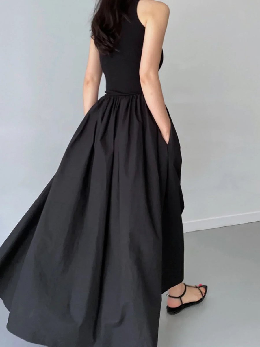 Sienna | Women's Sleeveless Gathered Midi Knitted Dress Everyday Day Dresses