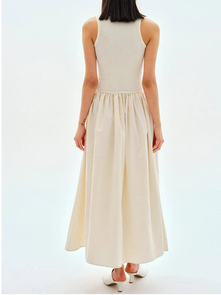 Sienna | Women's Sleeveless Gathered Midi Knitted Dress Everyday Day Dresses