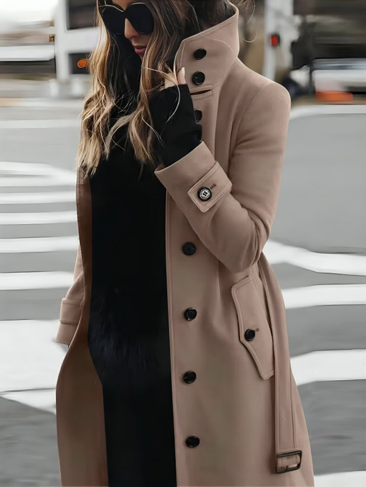 Florence | Women's Slim-Fit Double-Breasted Wool Coat Long Winter Trench Coat