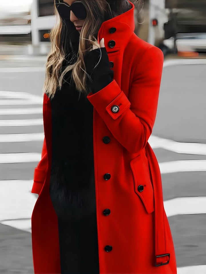 Florence | Women's Slim-Fit Double-Breasted Wool Coat Long Winter Trench Coat