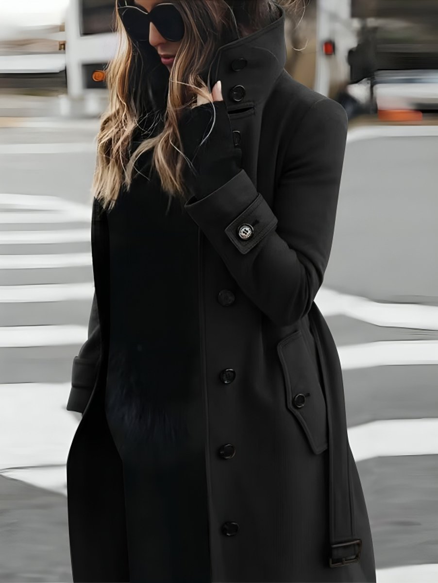 Florence | Women's Slim-Fit Double-Breasted Wool Coat Long Winter Trench Coat