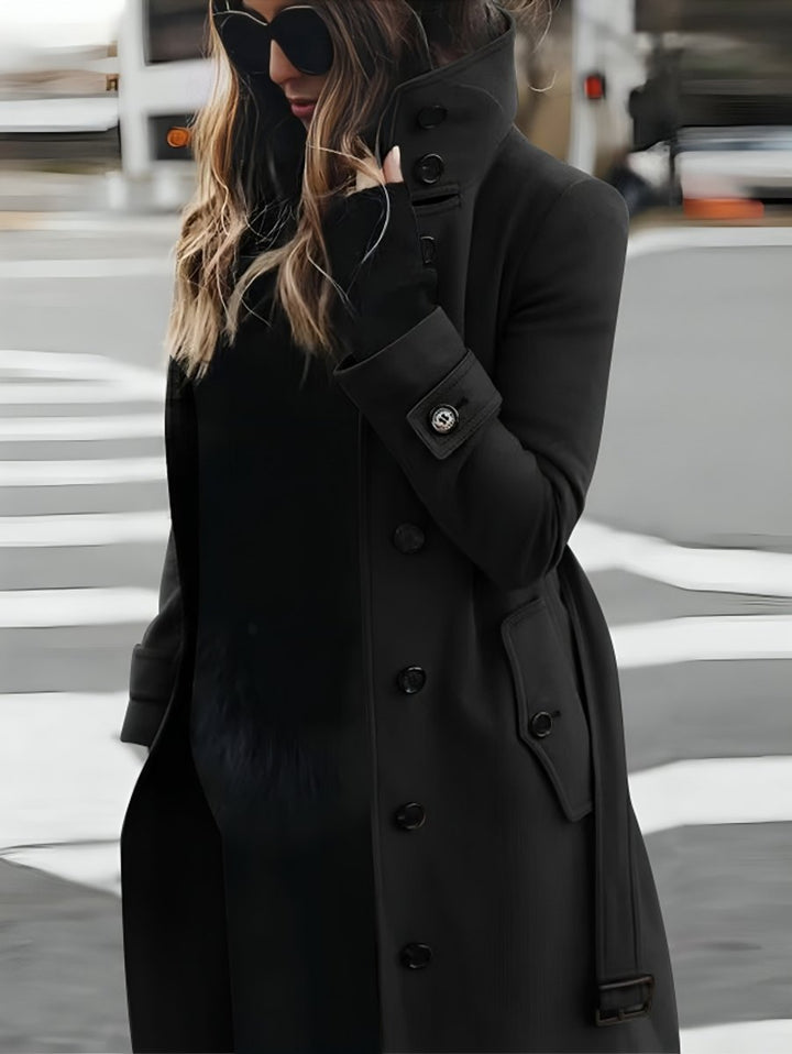 Florence | Women's Slim-Fit Double-Breasted Wool Coat Long Winter Trench Coat
