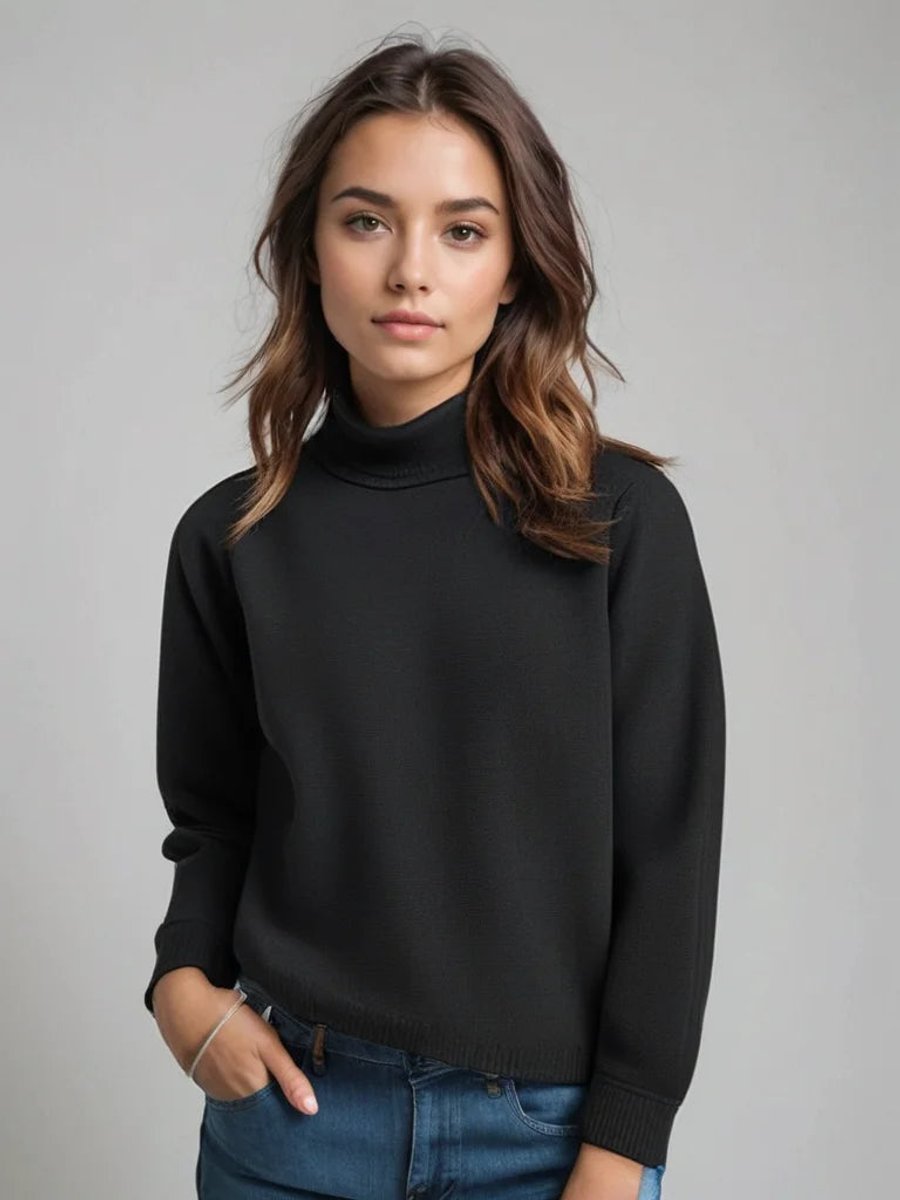 Willow | Women's Soft Knitted Roll Neck Jumper Relaxed Fit
