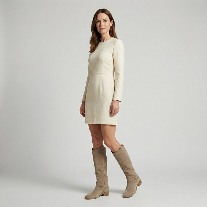 Grace | Women's Suede Look Knee-High Slouch Heeled Boots