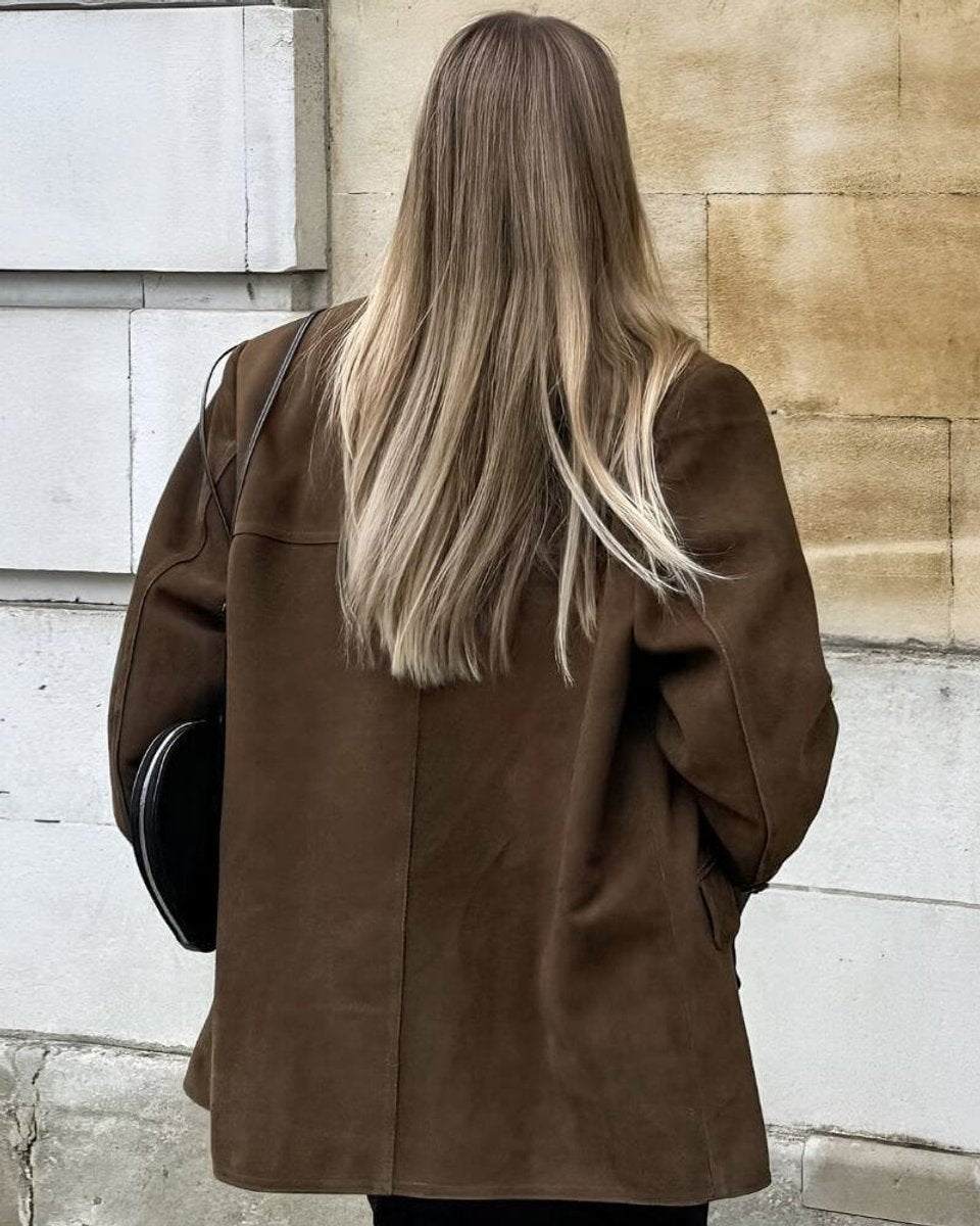 Ivy | Women's Suede Oversized Coat Tailored Blazer Jacket