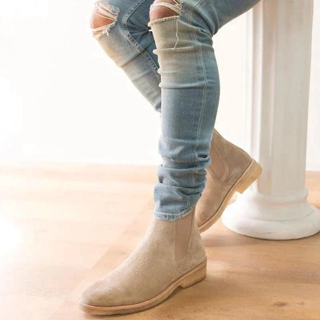 Mia | Women's Suede Slip-On Chelsea Ankle Boots Non-Slip Sole