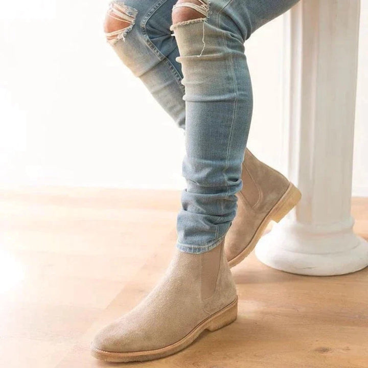 Mia | Women's Suede Slip-On Chelsea Ankle Boots Non-Slip Sole
