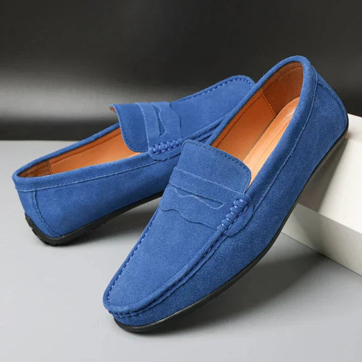 Freya | Women's Suede Slip-On Penny Loafers Cushioned Flat Shoes