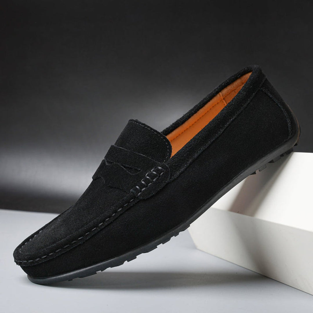 Freya | Women's Suede Slip-On Penny Loafers Cushioned Flat Shoes