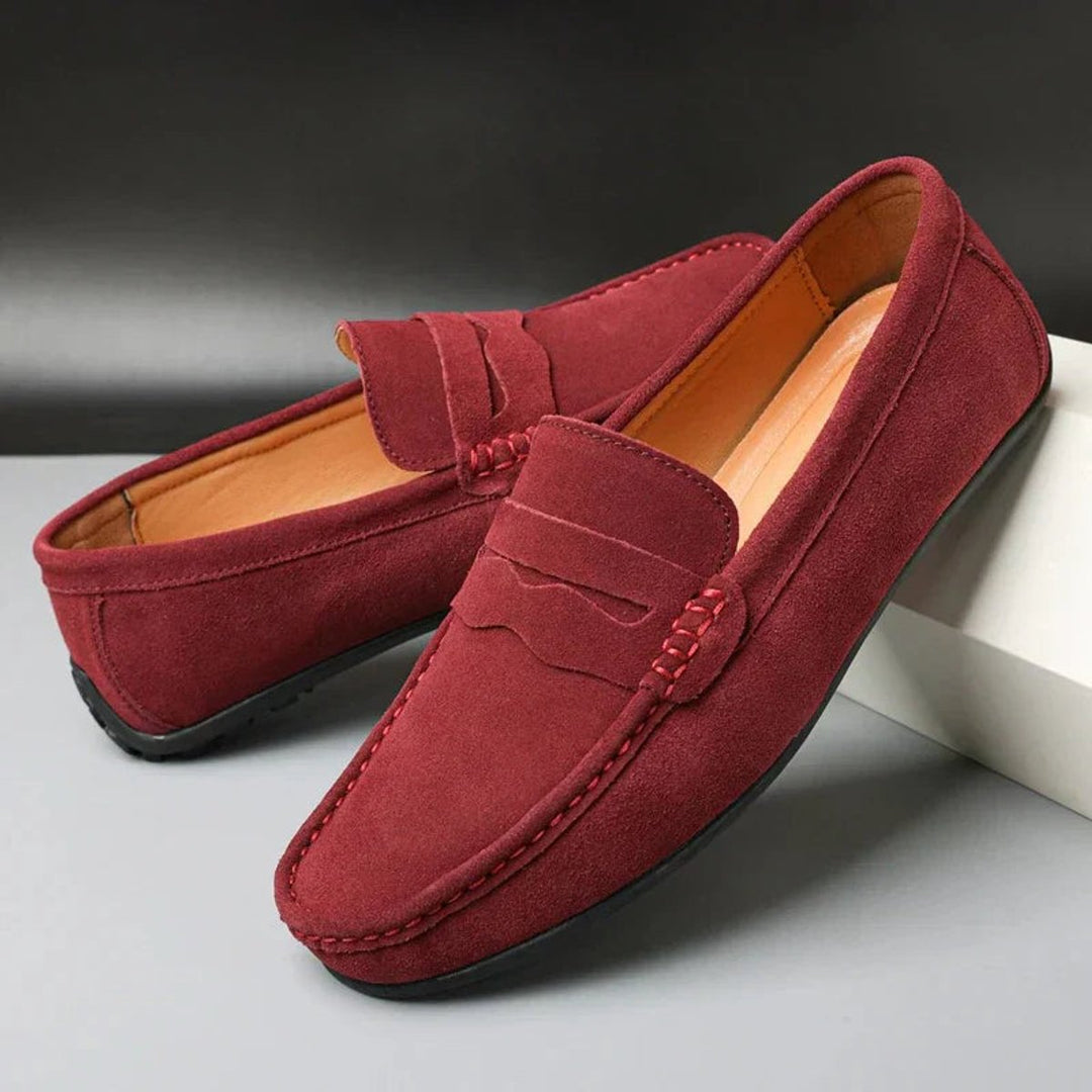 Freya | Women's Suede Slip-On Penny Loafers Cushioned Flat Shoes