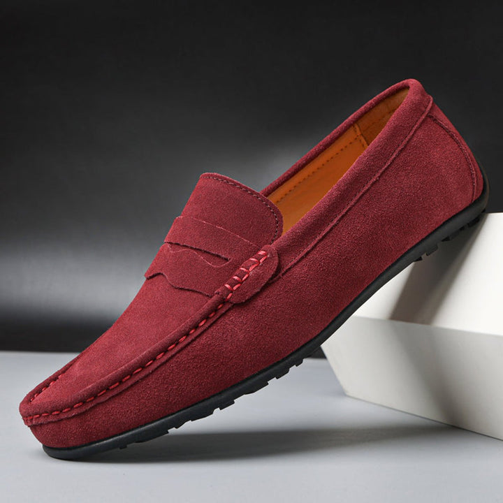 Freya | Women's Suede Slip-On Penny Loafers Cushioned Flat Shoes