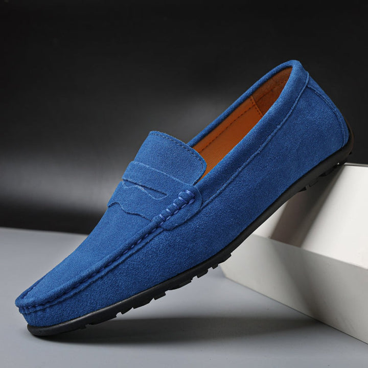 Freya | Women's Suede Slip-On Penny Loafers Cushioned Flat Shoes