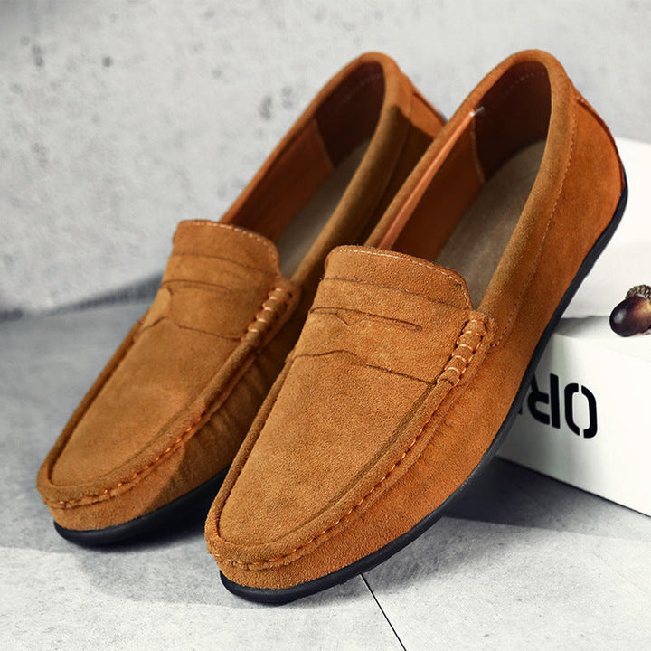 Freya | Women's Suede Slip-On Penny Loafers Cushioned Flat Shoes