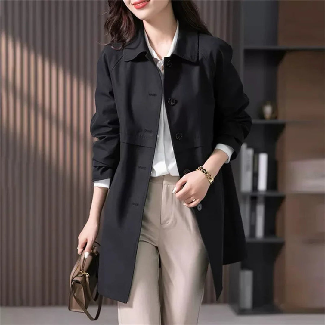 Sophie | Women's Tailored Single-Breasted Trench Coat Mid-Thigh Length