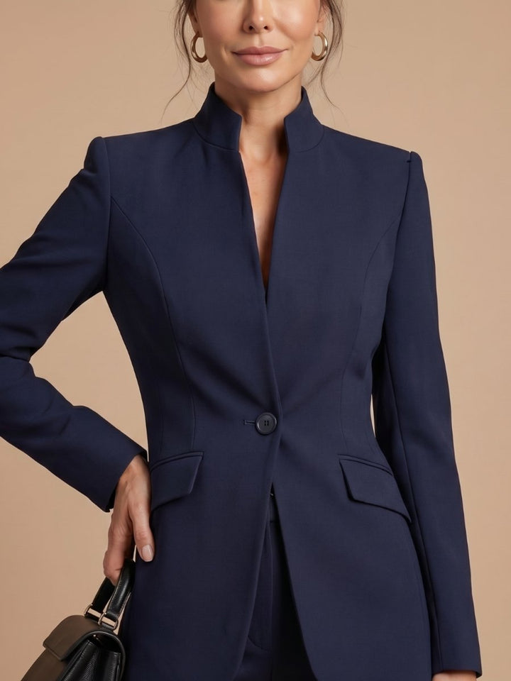 Rosie | Women's Tailored Stand Collar Flared Trouser Formal Two-Piece Suit