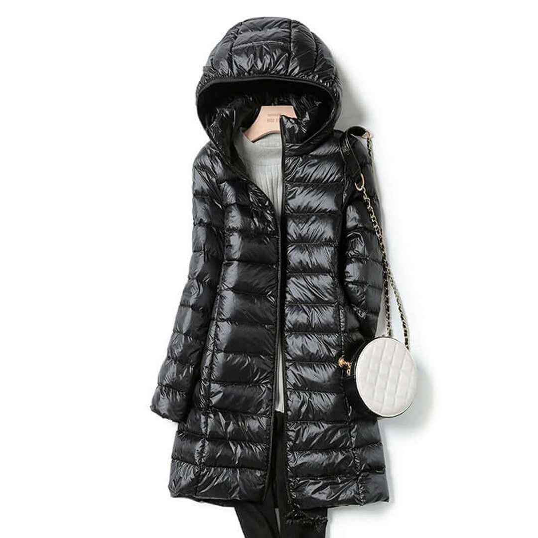 Ava | Women's Ultralight Hooded Ladies Puffer Jacket Long Quilted Coat