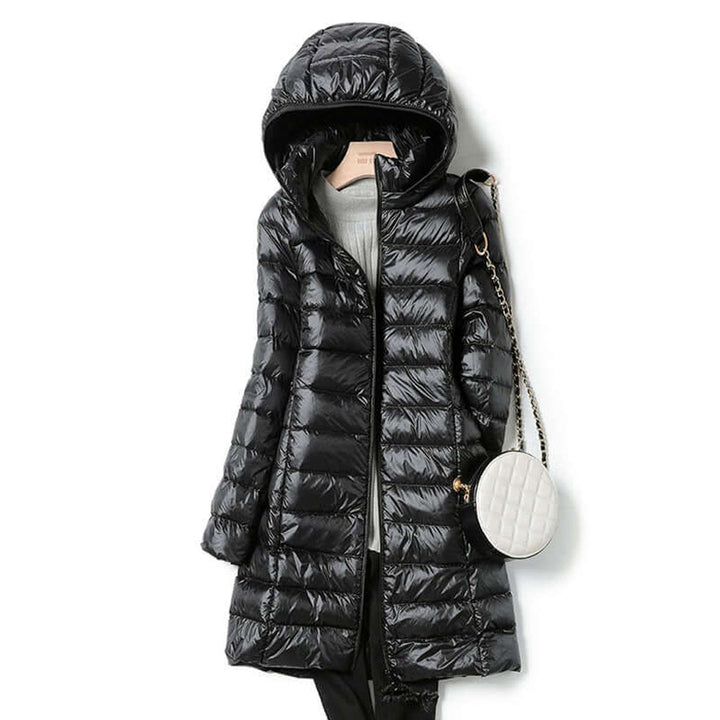 Ava | Women's Ultralight Hooded Ladies Puffer Jacket Long Quilted Coat