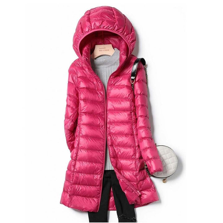 Ava | Women's Ultralight Hooded Ladies Puffer Jacket Long Quilted Coat