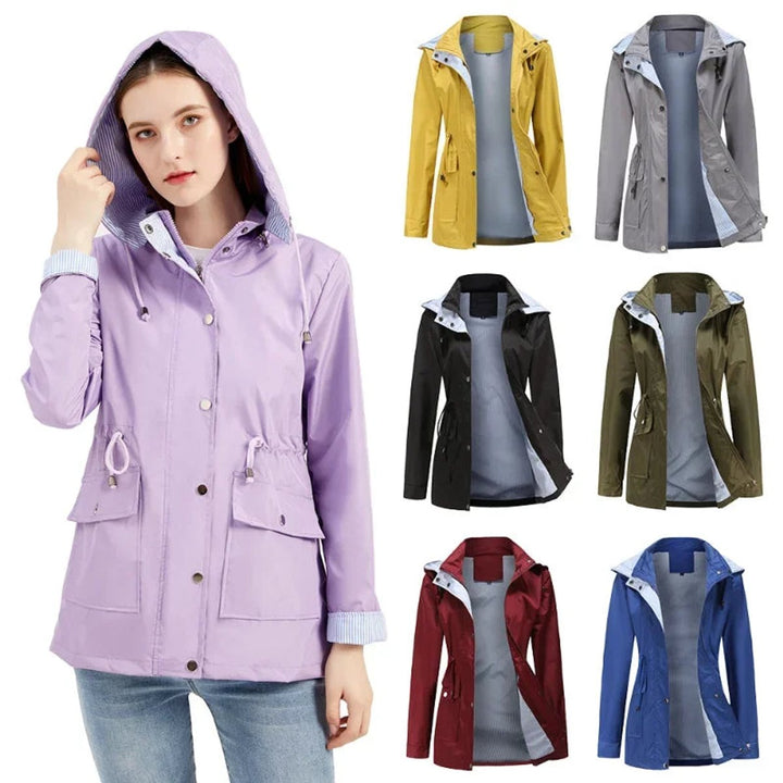 Ivy | Women's Waterproof Hooded Drawstring Trench Coat