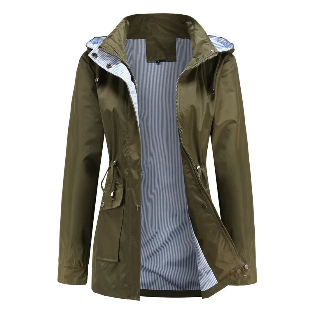 Ivy | Women's Waterproof Hooded Drawstring Trench Coat