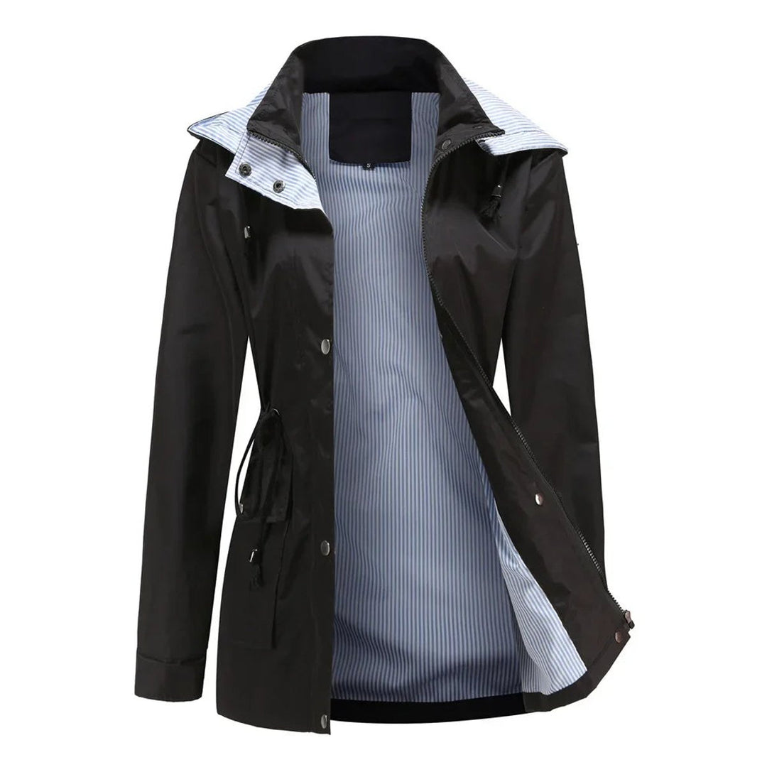 Ivy | Women's Waterproof Hooded Drawstring Trench Coat